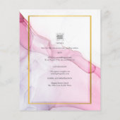 Leah G PINK Lila Tinte Abstrakt Wedding INVITE Flyer (Hinten)