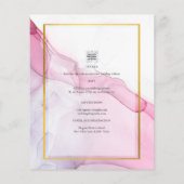 Leah G PINK Lila Tinte Abstrakt Wedding INVITE Flyer (Hinten)