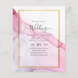 Leah G PINK Lila Tinte Abstrakt Wedding INVITE Flyer