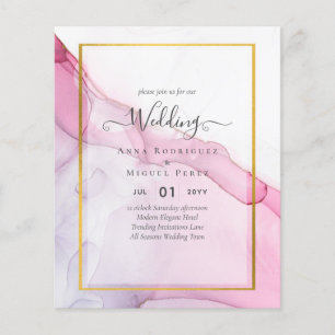 Leah G PINK Lila Tinte Abstrakt Wedding INVITE Flyer