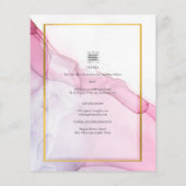 Leah G PINK Lila Tinte Abstrakt Wedding INVITE Flyer (Hinten)