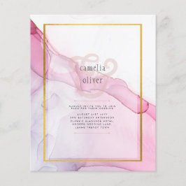Leah G PINK Lila Tinte Abstrakt Wedding INVITE Flyer