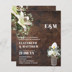Leah G Rustic Calla Lily Floral Wedding Einladung