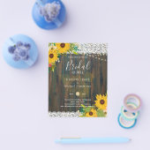Leah G Rustic Sunflowers Spitzen Brautparty Einlad Flyer (Einzeln)