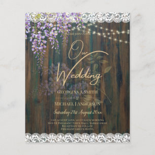 Leah G Rustic WISTERIA Lace Floral Wedding INVITE