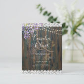 Leah G Rustic WISTERIA Lace Floral Wedding INVITE (Stehend Vorderseite)