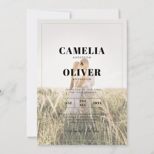 Leah G Rustic WISTERIA Lace Floral Wedding INVITE Einladung (Vorderseite)