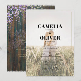 Leah G Rustic WISTERIA Lace Floral Wedding INVITE Einladung