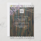 Leah G Rustic WISTERIA Lace Floral Wedding INVITE Einladung (Rückseite)