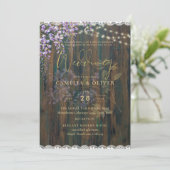 Leah G Rustic WISTERIA Lace Floral Wedding INVITE Einladung (Stehend Vorderseite)