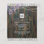 Leah G Rustic WISTERIA Lace Floral Wedding INVITE Flyer (Hinten)