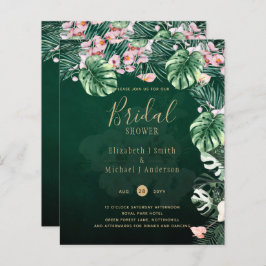 Leah G Tropical Green Pink Leaf Hochzeit