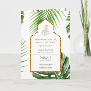 Leah G Tropical Leaf islamische Hochzeitsreise Karte