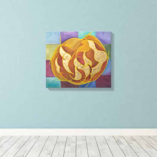 Leah - Hebrew Letters Kabbalah Leinwanddruck (Insitu (Holzboden))