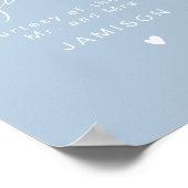 LEAH Lebendes Pastel Dusty Blue Wedding Cigar Bar Poster (Ecke)