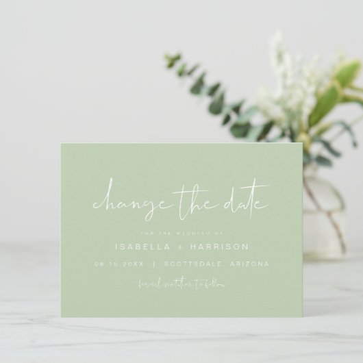 LEAH Lebendes Pastel-Frühling Foto ändern Datum Einladung (Stehend Vorderseite)