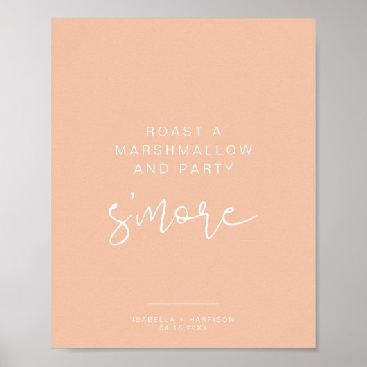 LEAH Lebendes Pastel Orange Spring S'mores Bar Sig Poster (Vorne)