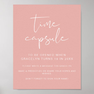 LEAH Lebhafte Pastel Pink Baby Duschzeit Kapsel Poster