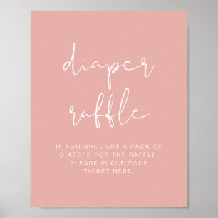 LEAH Lebhaftes Pastel Blush Pink Diaper Raffle Gam Poster