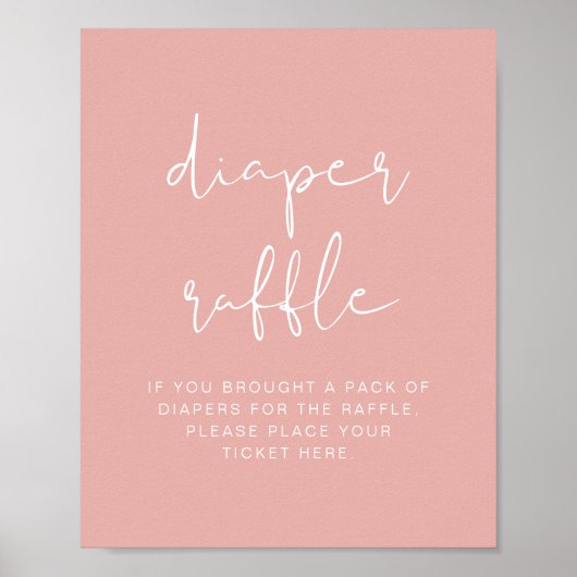 LEAH Lebhaftes Pastel Blush Pink Diaper Raffle Gam Poster (Vorne)