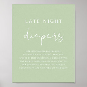 LEAH Lebhaftes Pastel Green Spate Night Diapers Ga Poster
