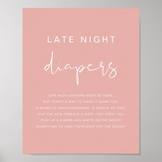 LEAH Lebhaftes Pastel Pink Späte Night Diapers Spi Poster (Vorne)