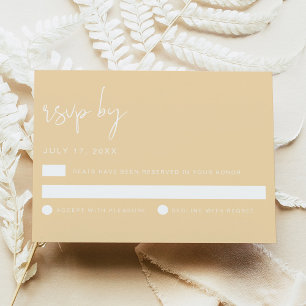 LEAH Minimalistisch Butter Yellow Wedding RSVP Car Einladung