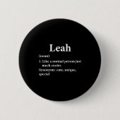 Leah Name Definition Funny D Button (Vorderseite)