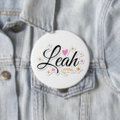 Leah Name niedlich Design Button (Beispiel)