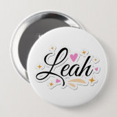Leah Name niedlich Design Button (Vorne & Hinten)