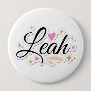 Leah Name niedlich Design Button