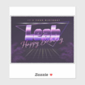 Leah Name Vorname lila retro Sticker Geburtstag (Blatt)