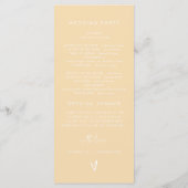 LEAH Pastel Green Yellow Wedding Program Menükarte (Rückseite)