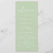 LEAH Pastel Green Yellow Wedding Program Menükarte (Vorderseite)