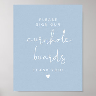 LEAH Pastellblau Cornhole Gästebuch Hochzeitsschil