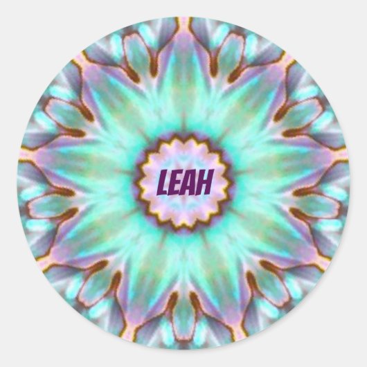 LEAH ~ Personalisierte Paua Muschel Aufkleber ~ (Vorderseite)