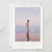 LEAH Spring Vibranly Pastel Green Foto Baby Shower Einladung (Rückseite)