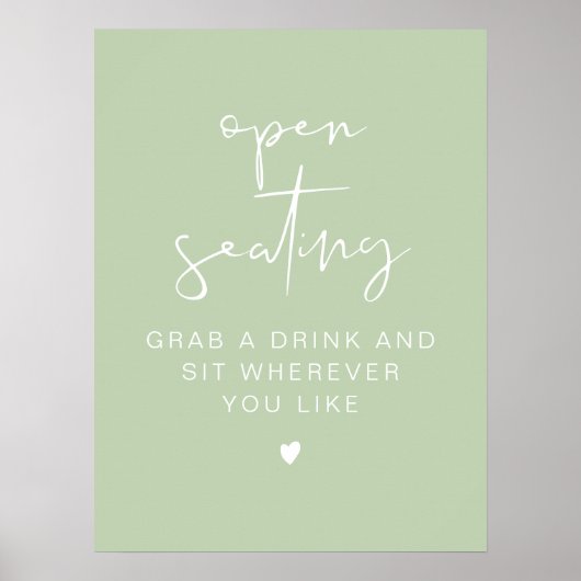 LEAH Vibranding Pastel Wedding Open Seating Sign Poster (Vorne)