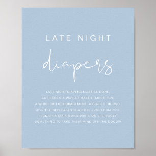 LEAH Vibranly Pastel Blue Late Night Diapers Game Poster