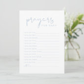 LEAH Vibranly Pastel Blue Prayers for Baby Card Einladung (Stehend Vorderseite)