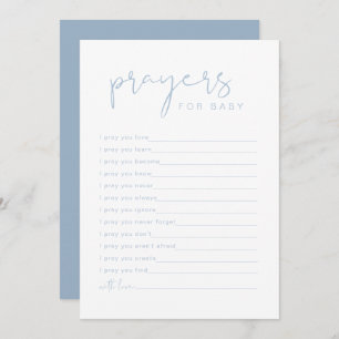 LEAH Vibranly Pastel Blue Prayers for Baby Card Einladung