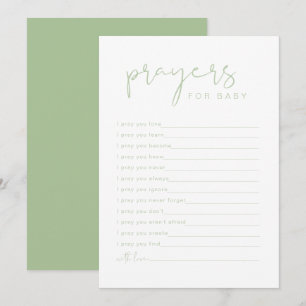 LEAH Vibranly Pastel Green Gebete für Babykarte Einladung