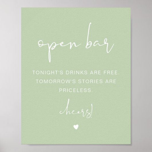 LEAH Vibrann Spring Pastel Funny Open Bar Sign Poster (Vorne)