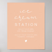 LEAH Vibrannte Pastel Orange Niedlich Ice Cream St Poster (Vorne)