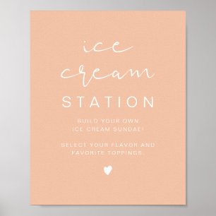 LEAH Vibrannte Pastel Orange Niedlich Ice Cream St Poster