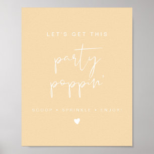 LEAH Vibrannte Pastel Yellow Popcorn Bar Wedding Poster