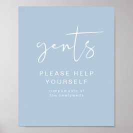 LEAH Vibrant Pastel Blue Gents Badezimmer Toilette Poster