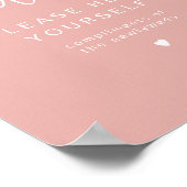 LEAH Vibrant Pastel Pink Damen Badezimmer Toilette Poster (Ecke)