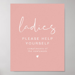 LEAH Vibrant Pastel Pink Damen Badezimmer Toilette Poster