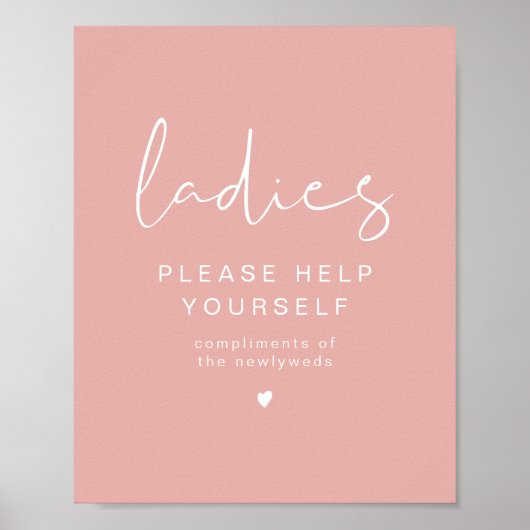 LEAH Vibrant Pastel Pink Damen Badezimmer Toilette Poster (Vorne)